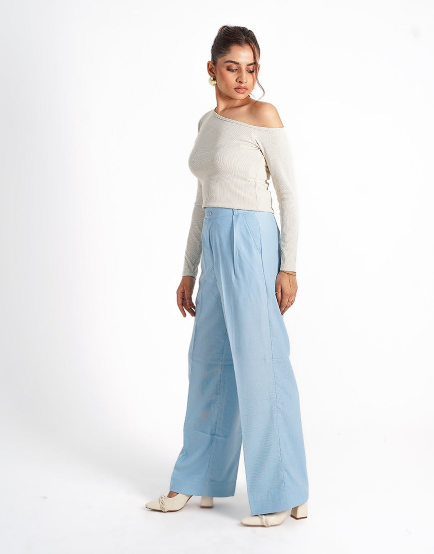 After Rain (Wide Leg Side Pleated Dress Pants Sky)