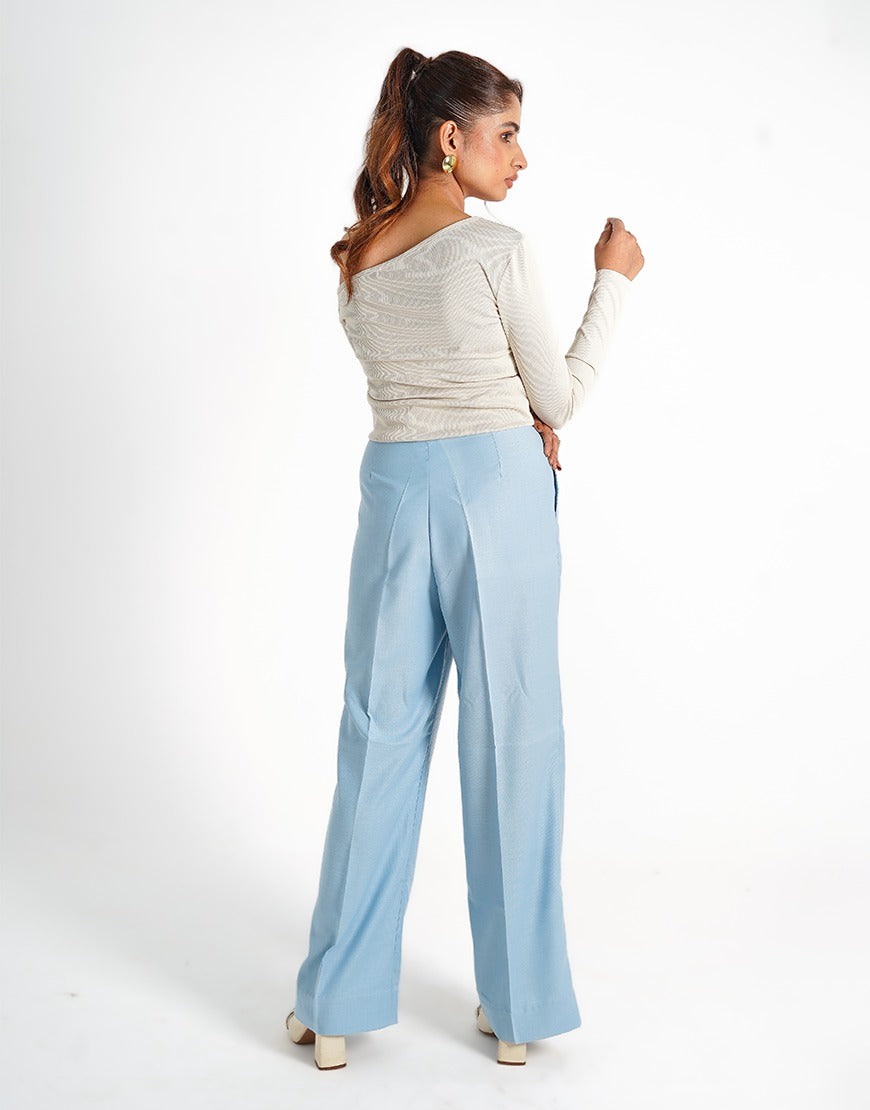 After Rain (Wide Leg Side Pleated Dress Pants Sky)