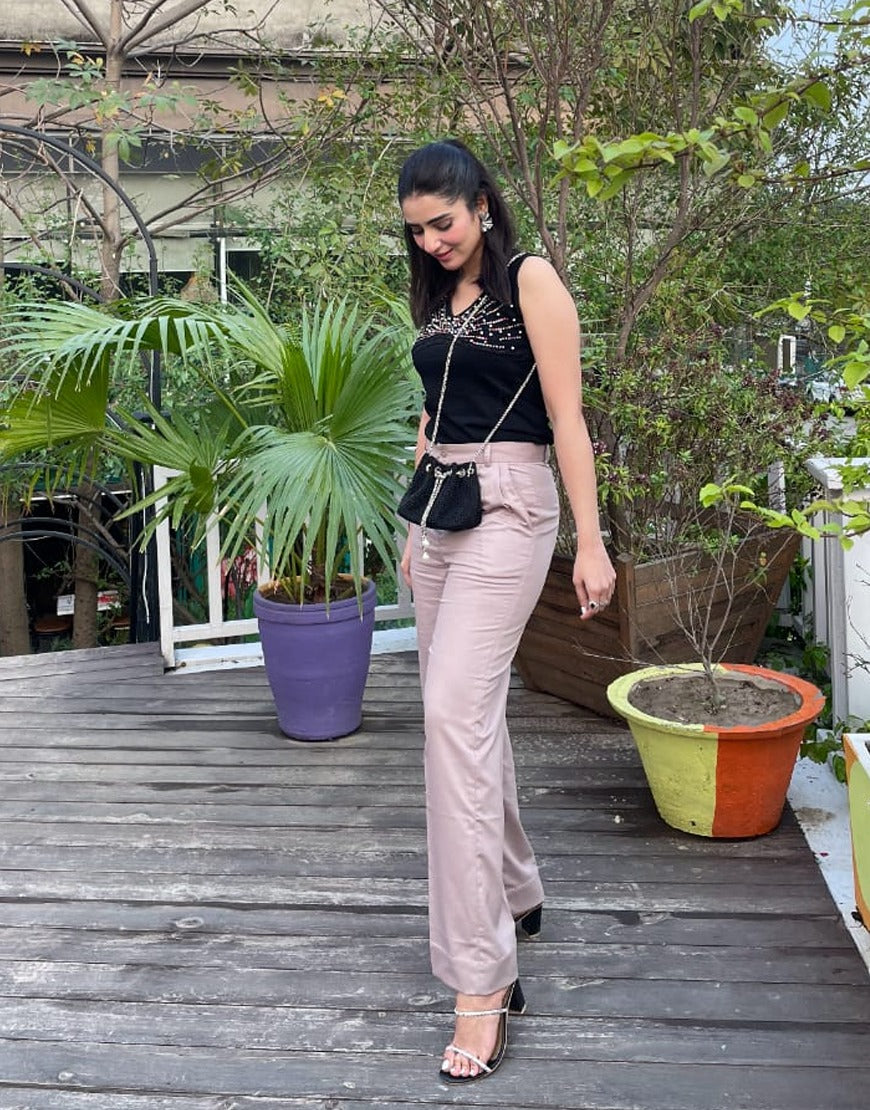 Thread of Hope (Wide Leg Double Pleated Dress Pant Baby Pink)