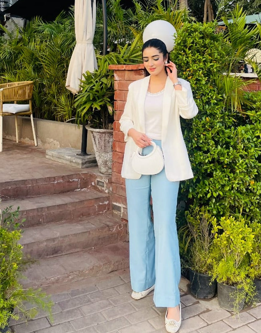 After Rain (Wide Leg Side Pleated Dress Pants Sky)