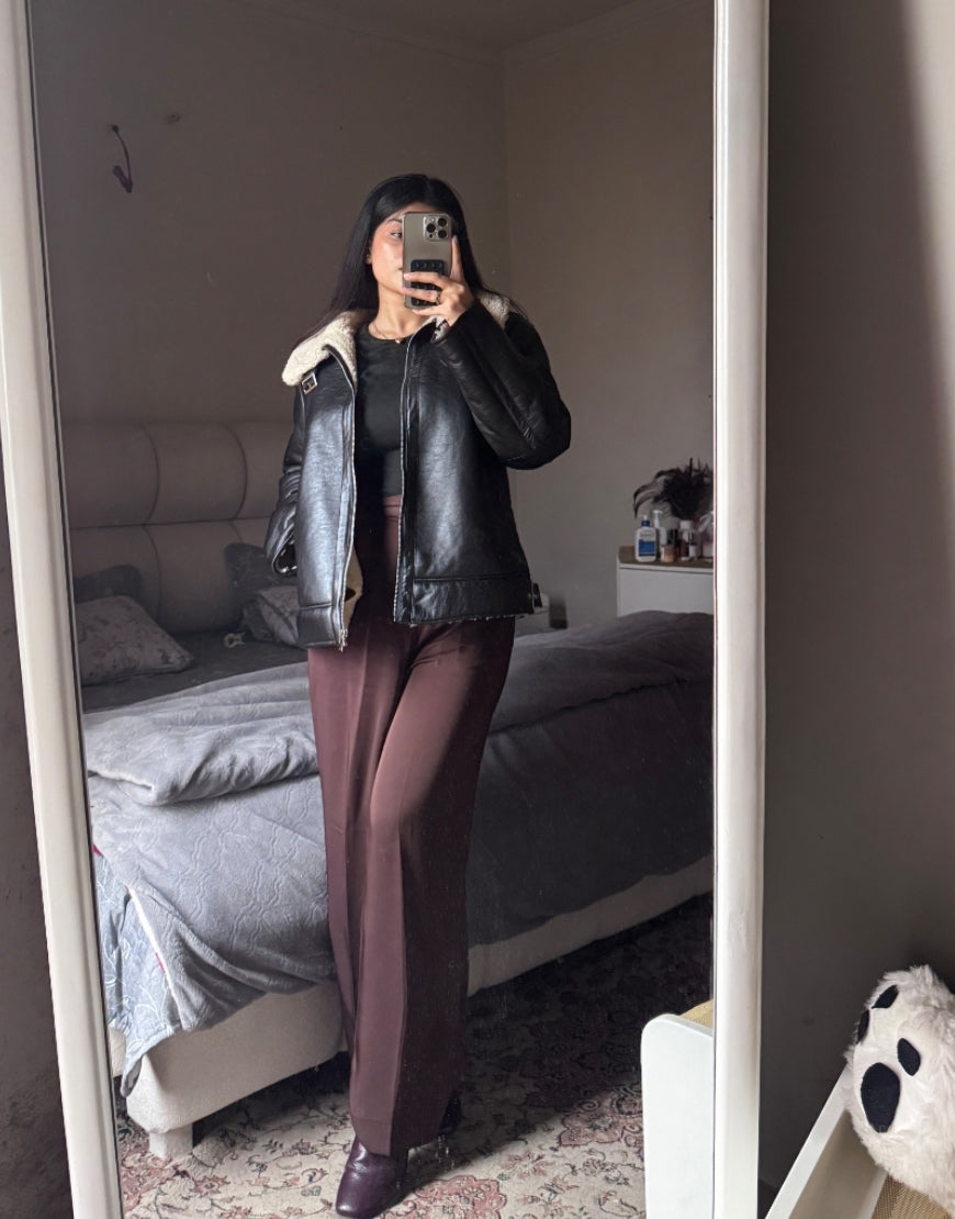 Coffee Brown Wide Leg Pants