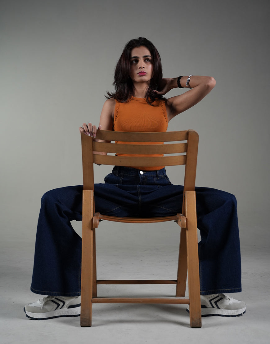 Wide Leg Flap Pocket Jeans in Dark Wash